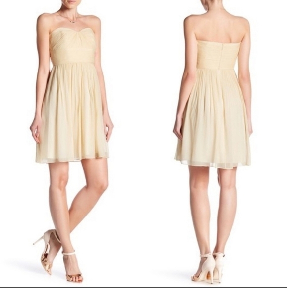 J. Crew Marbella Champagne Strapless Dress - Picture 1 of 9